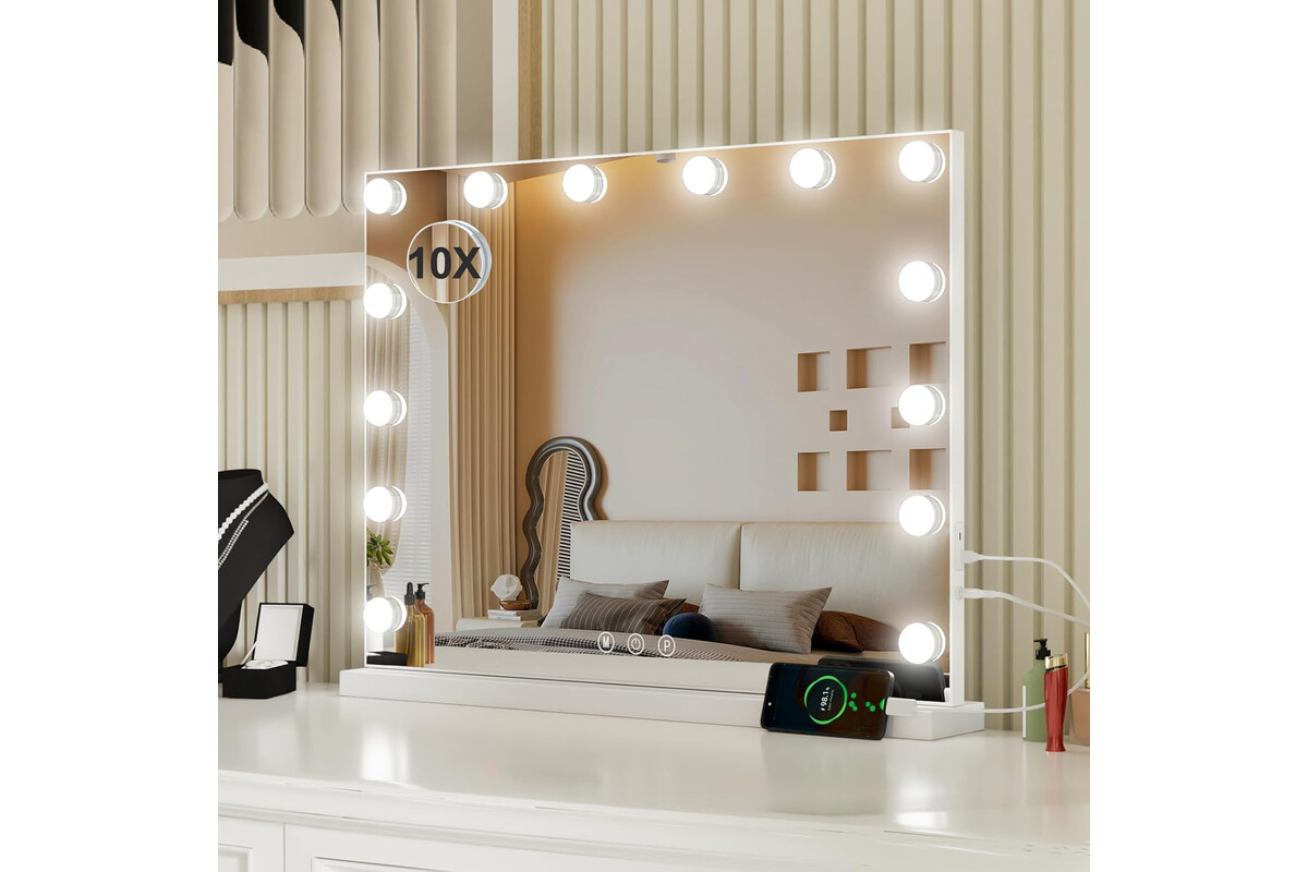 Risparmia ora sullo specchio hollywood con 14 luci led: bellezza professionale a casa tua a un prezzo imperdibile
